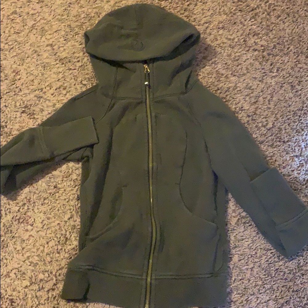 Lululemon athletica Olive green scuba hoodie gold